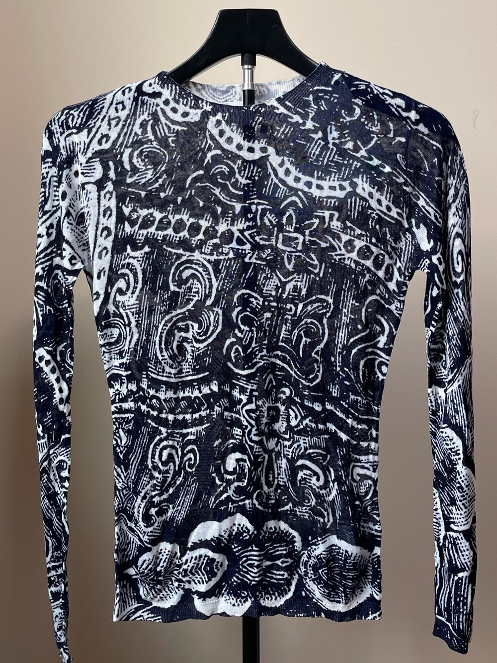 Desigual NWT Graphic Print 100% Viscose Long Sleeve Top M